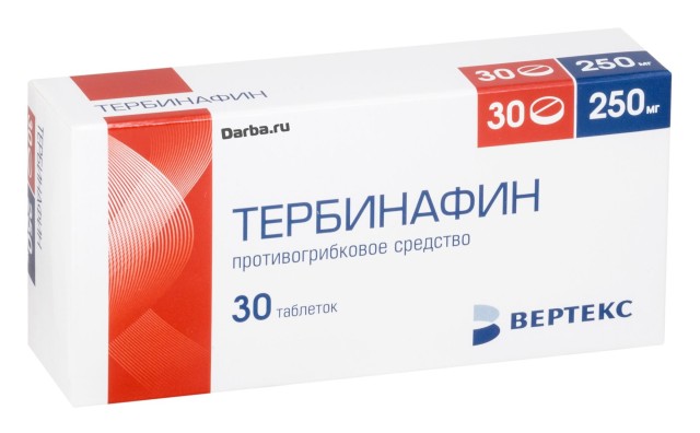 Тербинафин таблетки 250мг №30 купить в Москве по цене от 631 рублей