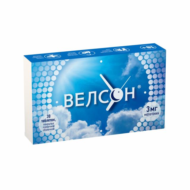 Изображение товара ВЕЛСОН таблетки 3 мг для нормализации сна и циркадных ритмов 30 шт