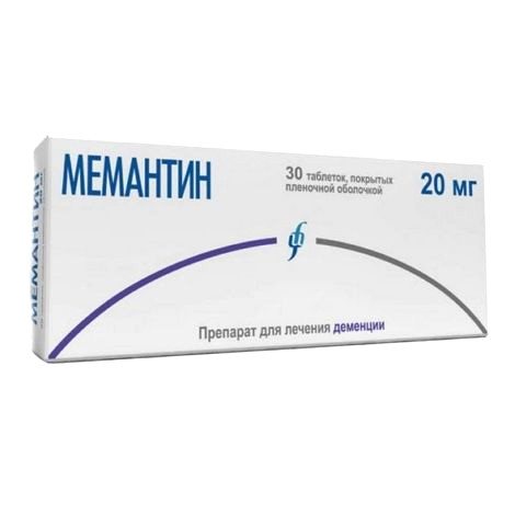 Изображение товара Мемантин таблетки покрытые оболочкой 20 мг Изварино для деменции 30 шт