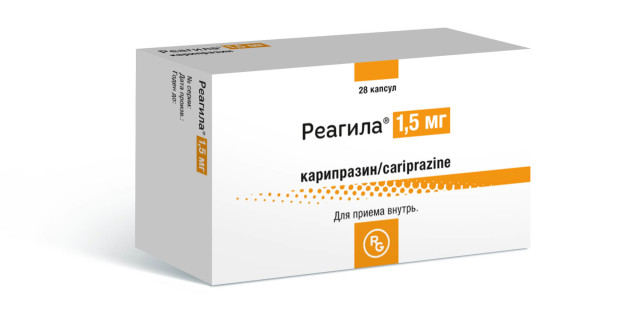 Изображение товара Реагила капсулы 1,5 мг №28 для лечения шизофрении и биполярных расстройств