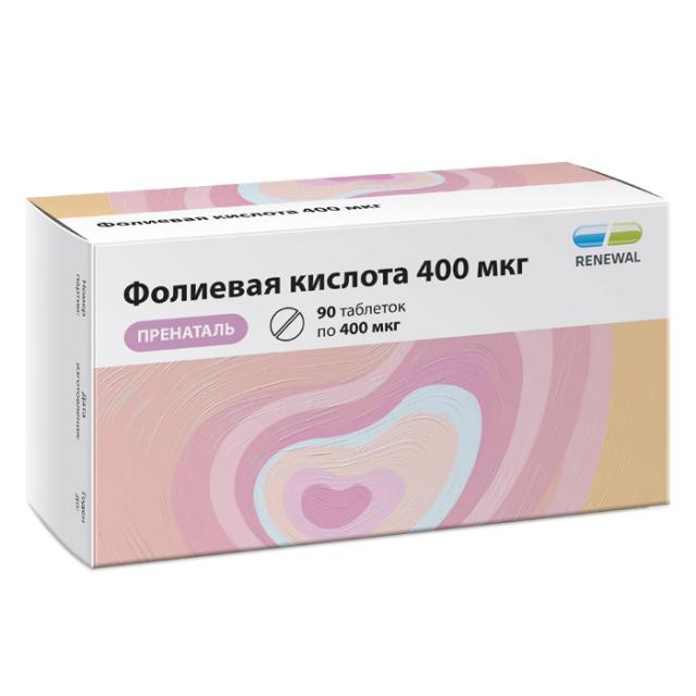 Изображение товара Фолиевая кислота Пренаталь Реневал таблетки 400мкг No90 - для планирования и беременности