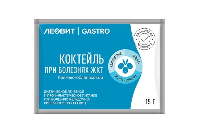Изображение товара Леовит Гастро коктейль белково-облепиховый 15г