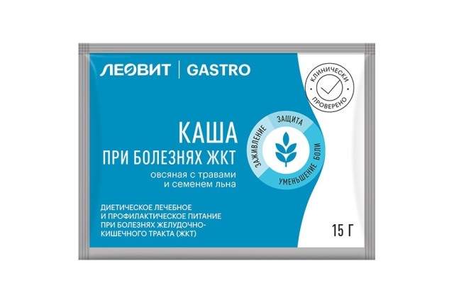 Изображение товара Леовит Гастро каша овсяная травы/семя льна 15г