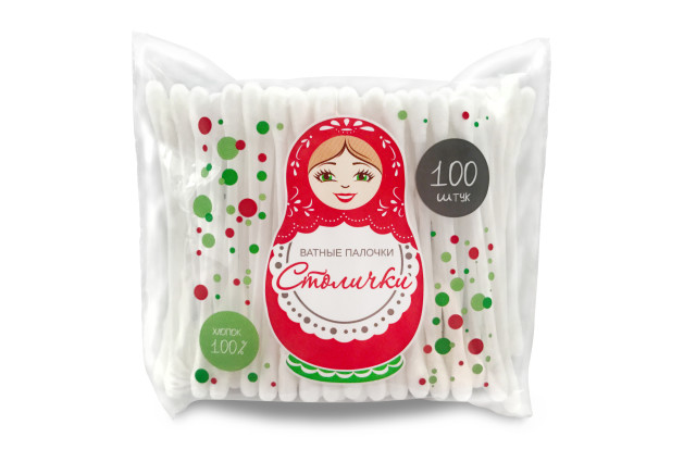 Изображение товара Ватные палочки Столички №100 гипоаллергенные для личной гигиены и ухода