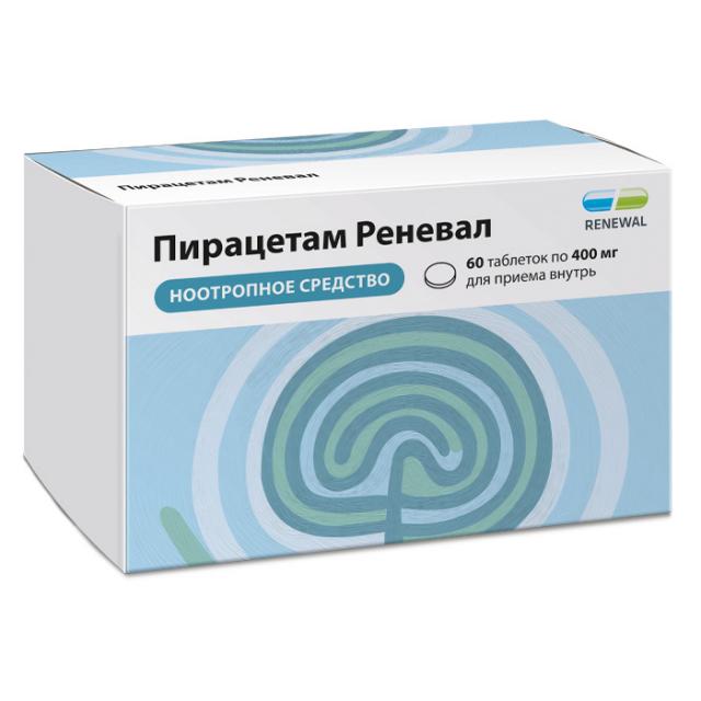 Изображение товара Пирацетам Реневал таблетки покрытые оболочкой 400мг №60