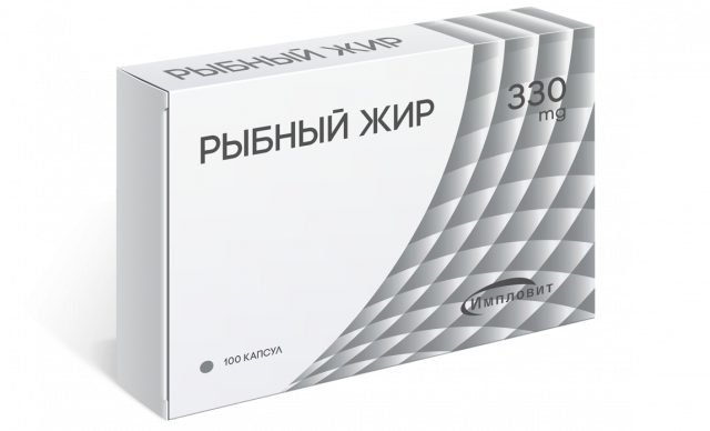 Изображение товара Рыбный жир капсулы 330мг No100 импловит - источник Омега-3 для здоровья сердца и мозга