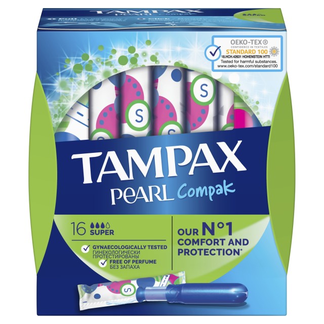 Изображение товара Тампаксы Tampax Pearl Compak №16 комфорт и защита без ароматизаторов