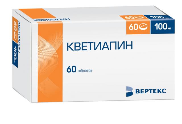 Кветиапин таблетки п.о 100мг №60 Канонфарма купить в Москве по цене от 920 рублей