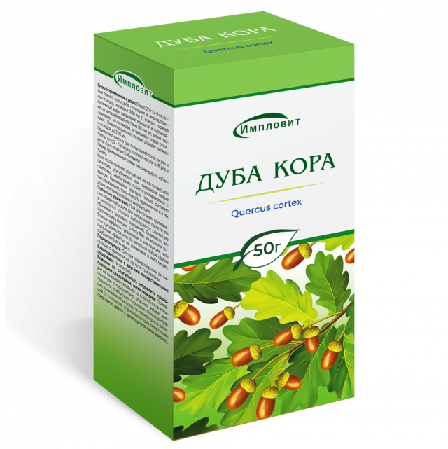 Изображение товара Дуб кора 50г Импловит натуральный вяжущий препарат для полоскания