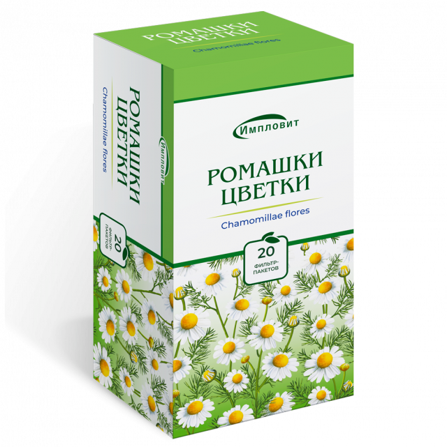 Изображение товара Ромашка аптечная цветки 1,5г пакетик №20 Импловит