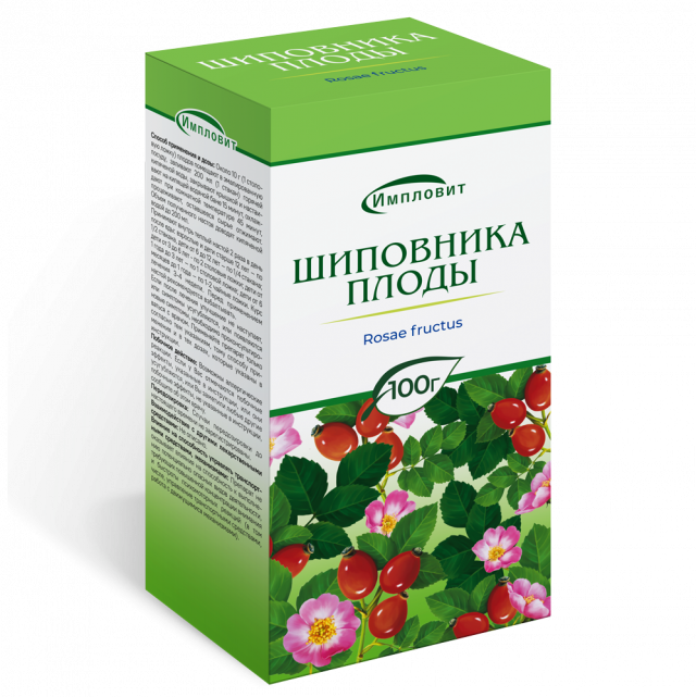 Изображение товара Шиповник плоды 100 г Импловит для повышения иммунитета и профилактики витаминных дефицитов