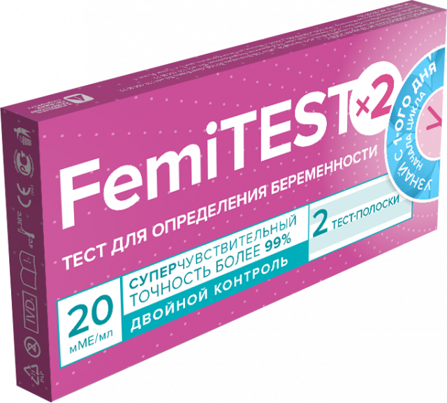 Изображение товара Фемитест тест для определения беременности суперчувств.ительный 20мМЕ №2