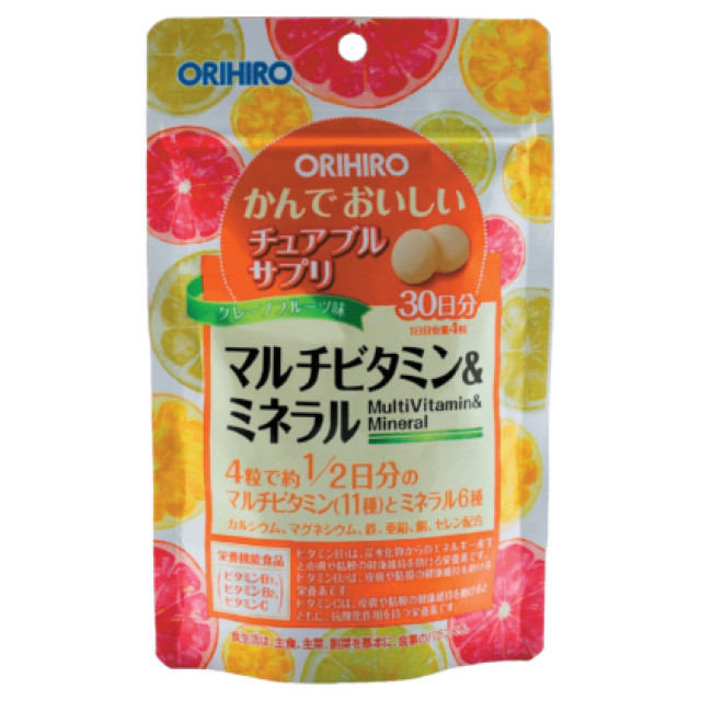 Изображение товара Орихиро Мультивитамины и минералы таблетки жевательные тропичкские фрукты №120