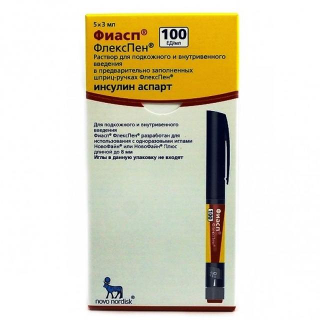 Изображение товара Фиасп раствор внутривенно и подкожно 100 ЕД/мл 3мл шприц-ручка ФлексПен №5