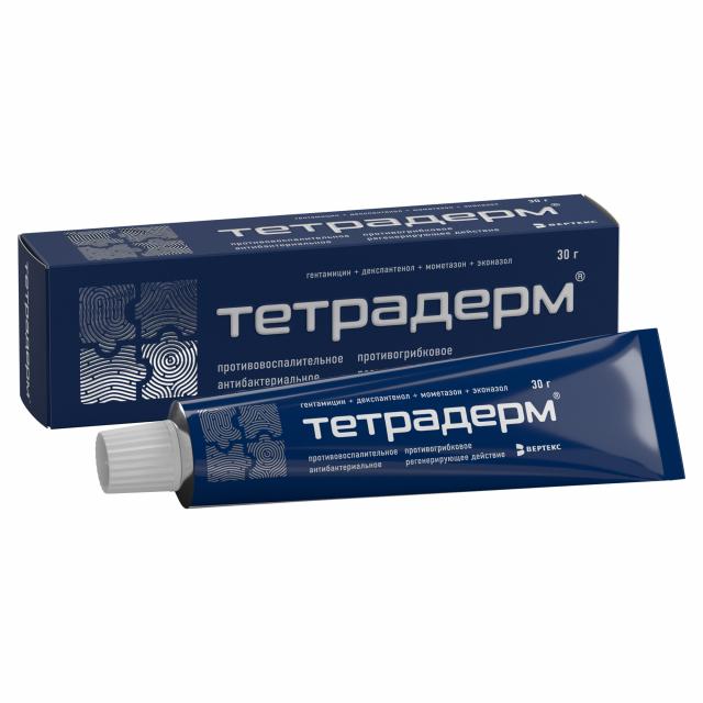 Изображение товара Тетрадерм крем 30г противовоспалительный и антивирусный препарат для кожи