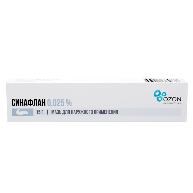 Изображение товара Синафлан Озон мазь 0,025% 15г для кожи противовоспалительное средство