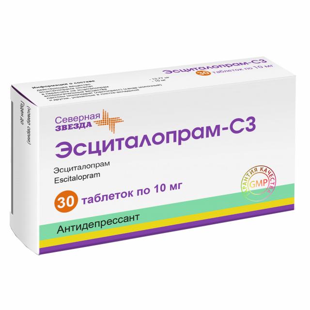 Изображение товара Эсциталопрам-СЗ таблетки 10мг №30