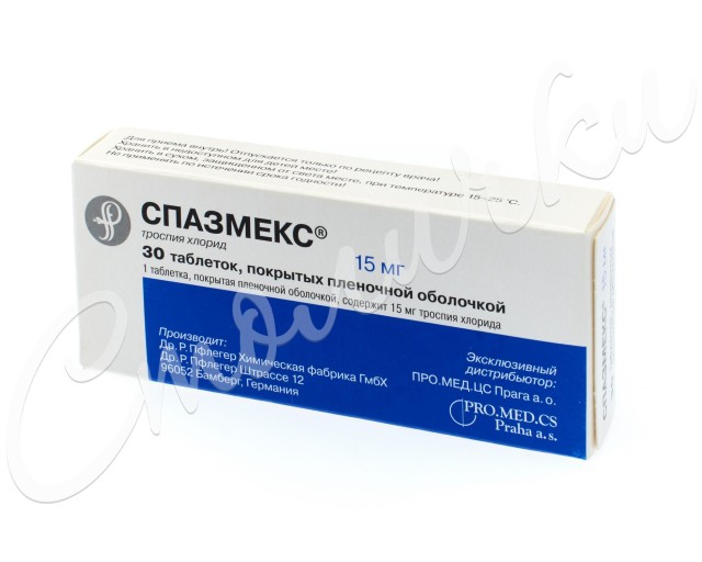 Изображение товара Спазмекс таблетки 15 мг для лечения недержания мочи и гиперреактивности мочевого пузыря