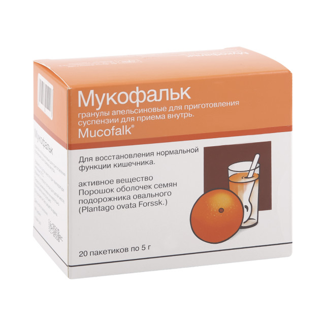Мукофальк гранулы для приготовления суспензии 5г №20 (апельсин) купить в Москве по цене от 479 рублей