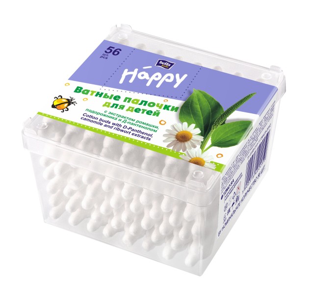 Изображение товара Ватные палочки для младенцев и детей с ромашкой 56 шт Белла