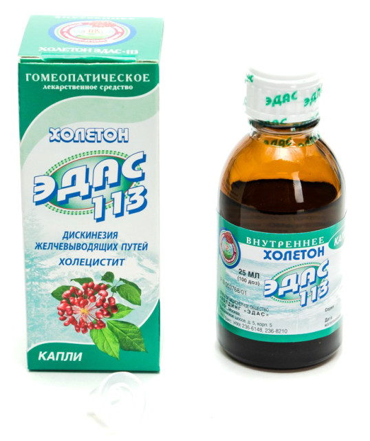 Изображение товара Эдас-113 Холетон гомеопатические капли для лечения холецистита 25мл