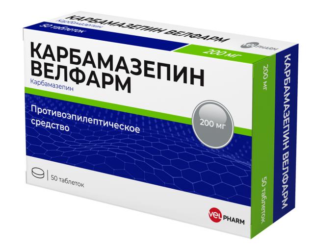 Изображение товара Карбамазепин Велфарм таблетки 200мг №50