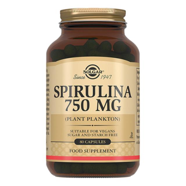 Изображение товара Солгар Спирулина капсулы 750 мг, 80 штук