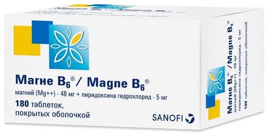 Магне B6 таблетки покрытые оболочкой №180 купить в Москве по цене от 1160 рублей
