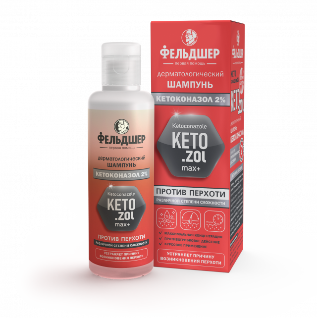 Изображение товара Фельдшер шампунь дерматологический Кетоконазол 2% против перхоти125мл