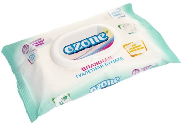 Изображение товара Влажная туалетная бумага Ozone №48 с клапаном для чувствительной кожи