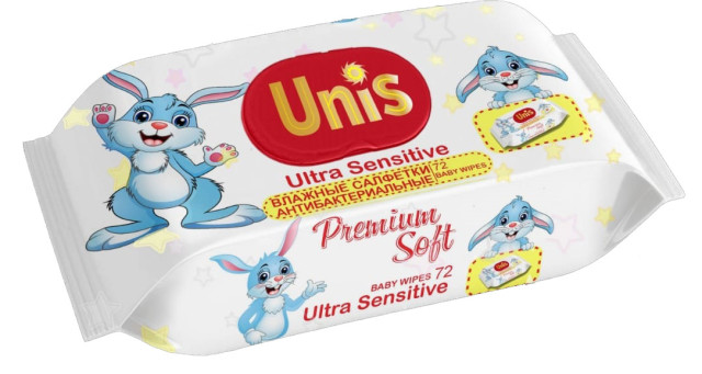 Изображение товара Юнис влажные салфетки для детей без запаха антибактериальные 72шт