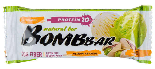 Изображение товара БомбБар батончик Фисташковый пломбир 60г