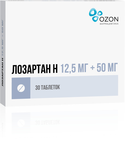 Изображение товара Лозартан-Н Озон таблетки покрытые оболочкой 12,5мг+50мг №30