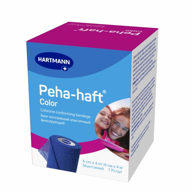 Изображение товара Когезивный эластичный фиксирующий бинт Peha-haft Color синий 6 см x 4 м