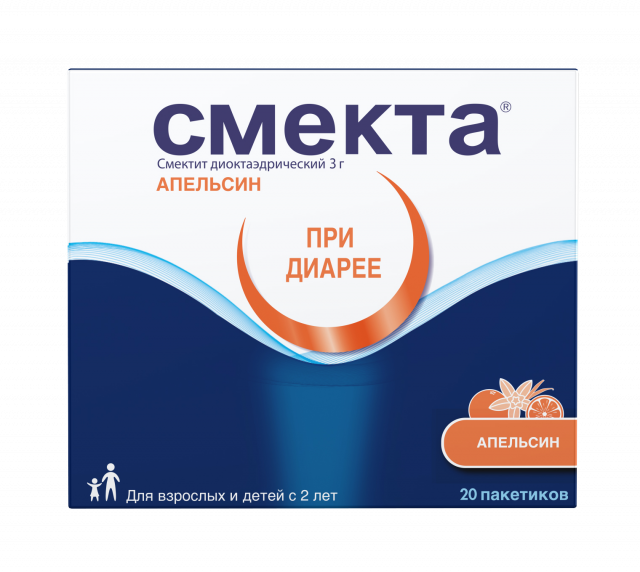 Изображение товара Смекта порошок апельсиновый для приготовления суспензии 20 пакетов по 3 г