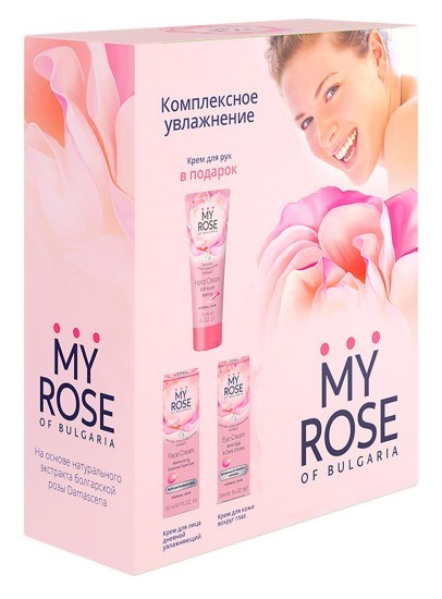 Изображение товара Набор кремов для лица вокруг глаз и рук MY ROSE Bulgaria 50мл+15мл+75мл