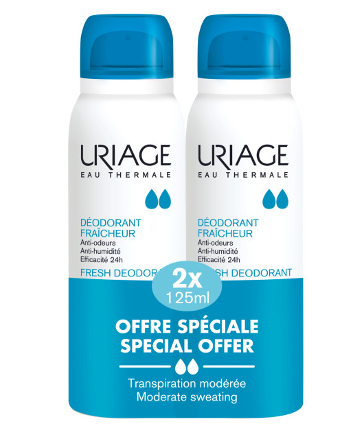 Изображение товара Урьяж дезодорант-спрей освежающий с квасцовым камнем 125млх2