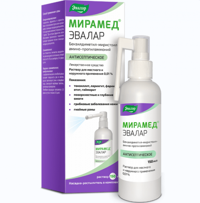 Изображение товара Мирамед Эвалар раствор для наружного и местного применения с распылителем 150мл