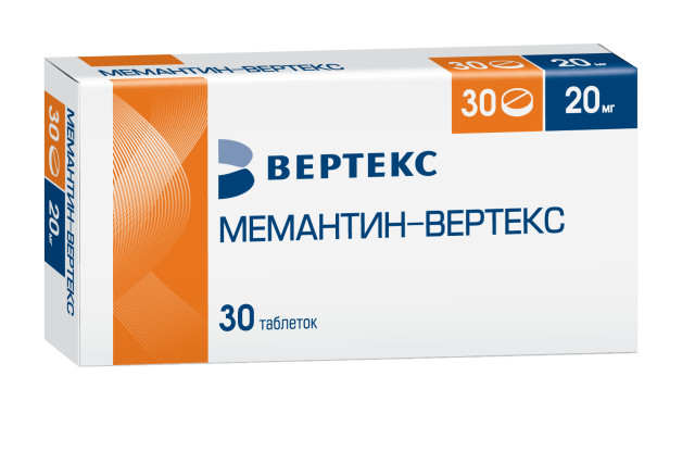Изображение товара Мемантин-Вертекс 20 мг таблетки покрытые оболочкой 30 шт