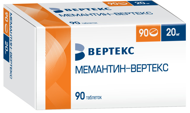 Изображение товара Мемантин таблетки 20мг №90 Вертекс для лечения деменции альцгеймеровского типа