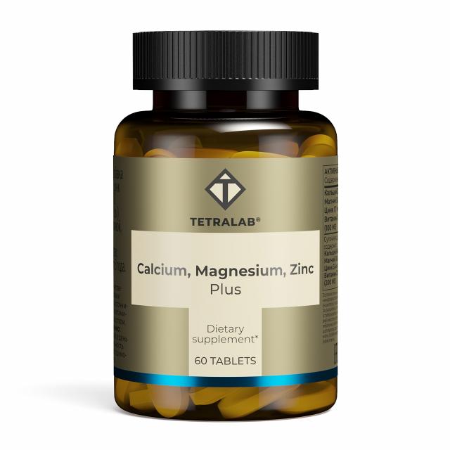 Изображение товара Биологическая добавка кальций магний цинк Витамин D3 60 таблеток Тетралаб