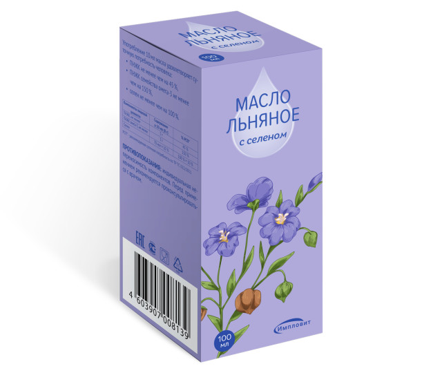 Изображение товара Льна масло с селеном 100мл Импловит