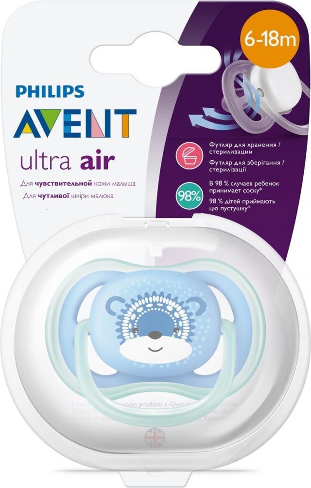 Изображение товара Пустышка Philips Avent Ultra Air для малышей 6-18 месяцев с футляром