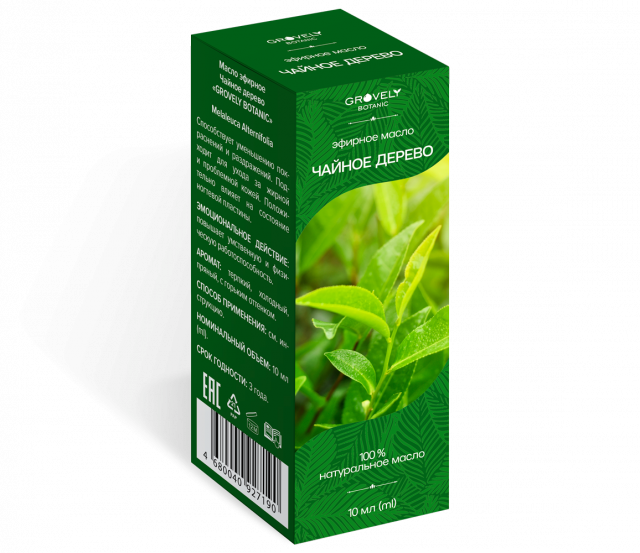 Изображение товара Масло эфирное чайного дерева GROVELY BOTANIC 10мл для кожи и ароматерапии