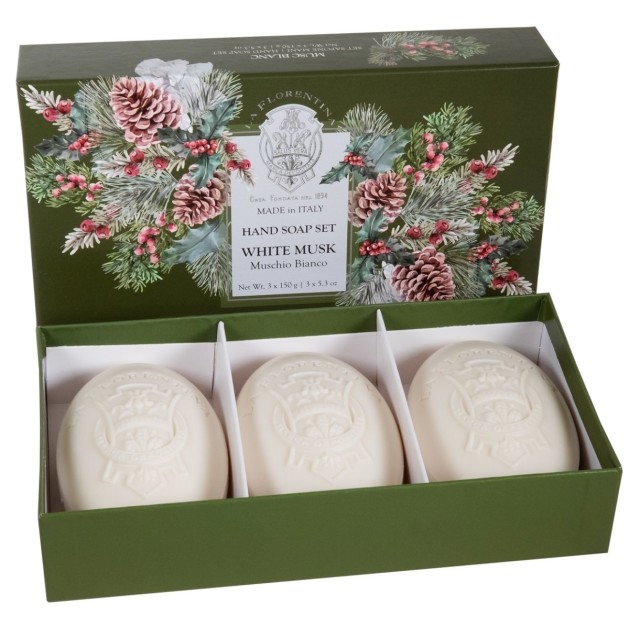 Изображение товара Подарочный набор мыла Ла Флорентина Белый мускус 150 г 3 шт элегантный подарок