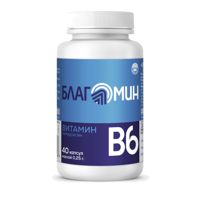 Изображение товара Благомин Витамин В6 (пиридоксин) капсулы №40
