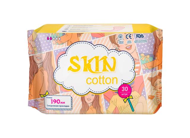 Изображение товара Ежедневные прокладки SKIN COTTON №30 с хлопковым покрытием и растительными экстрактами