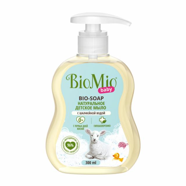 Изображение товара Гипоаллергенное жидкое мыло BioMio для детей 300 мл с дозатором