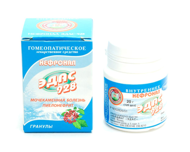 Изображение товара Гомеопатические гранулы Эдас-928 для лечения мочекаменной болезни и пиелонефрита