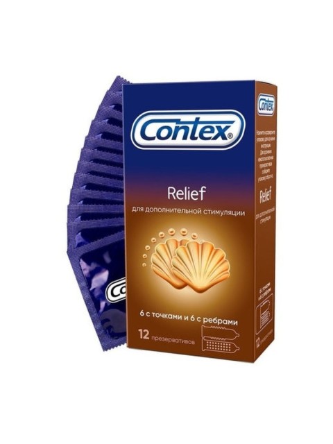 Контекс презервативы Relief (ребристые/точечные) №12 купить в Москве по цене от 669 рублей